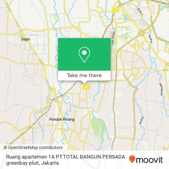 Ruang apartemen 1A PT.TOTAL BANGUN PERSADA greenbay pluit map