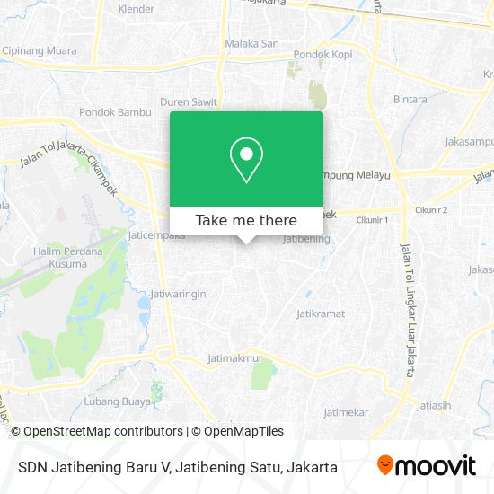 SDN Jatibening Baru V, Jatibening Satu map