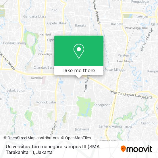 Universitas Tarumanegara kampus III (SMA Tarakanita 1) map