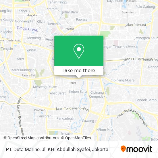 PT. Duta Marine, Jl. KH. Abdullah Syafei map