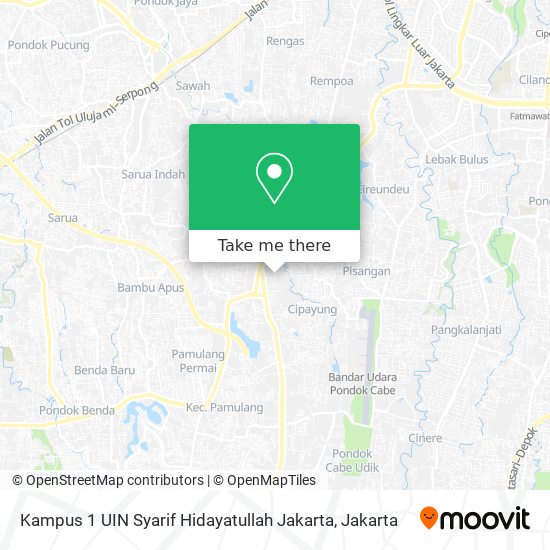 Kampus 1 UIN Syarif Hidayatullah Jakarta map