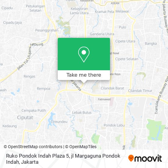 Ruko Pondok Indah Plaza 5, jl Margaguna Pondok Indah map