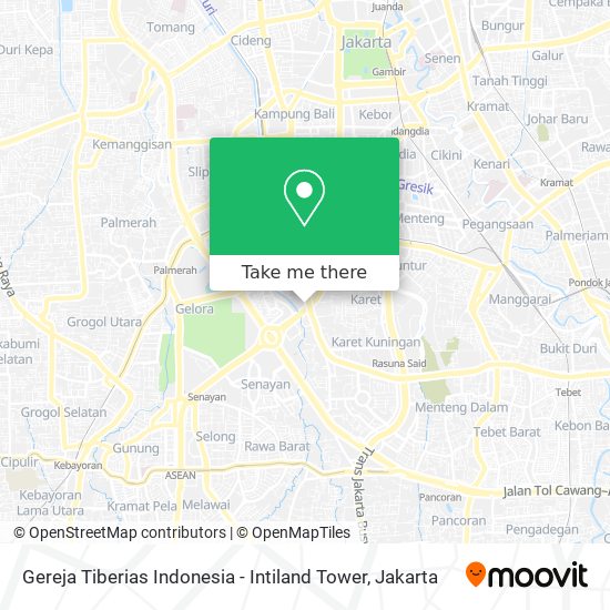 Gereja Tiberias Indonesia - Intiland Tower map