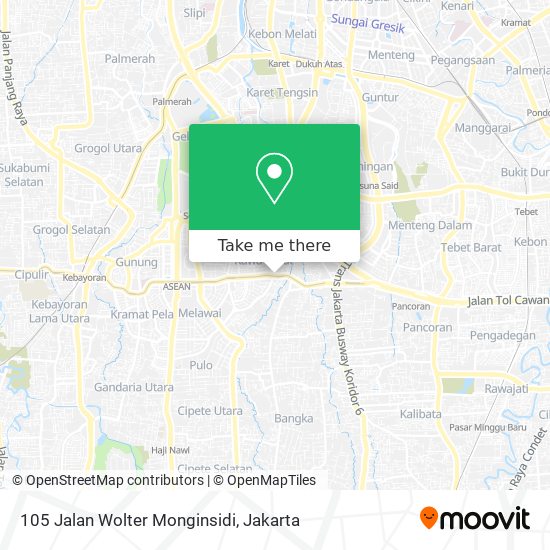 105 Jalan Wolter Monginsidi map