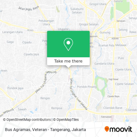 Bus Agramas, Veteran - Tangerang map