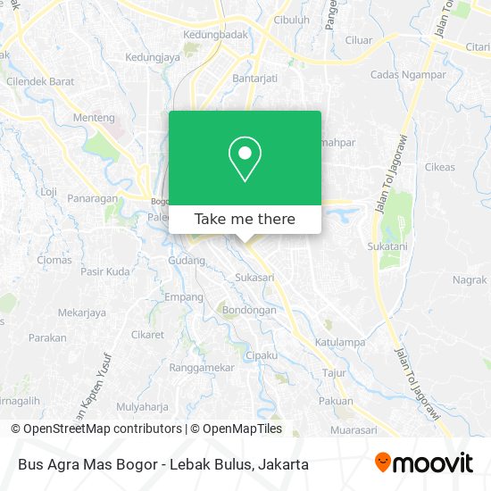 Bus Agra Mas Bogor - Lebak Bulus map
