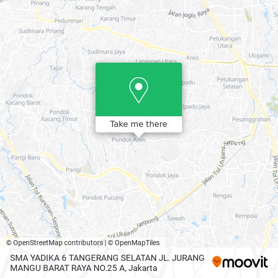 SMA YADIKA 6 TANGERANG SELATAN
JL. JURANG MANGU BARAT RAYA NO.25 A map