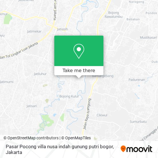 Pasar Pocong villa nusa indah gunung putri bogor map