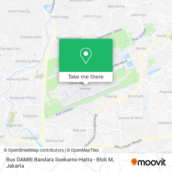 Bus DAMRI Bandara Soekarno-Hatta - Blok M map