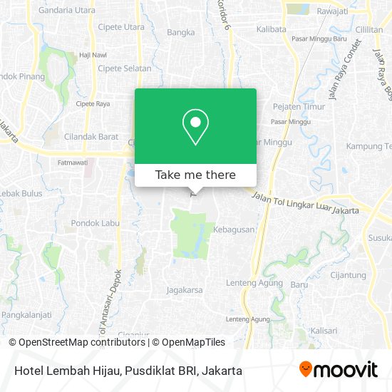 Hotel Lembah Hijau, Pusdiklat BRI map