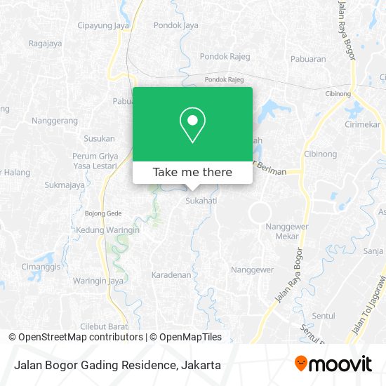 Jalan Bogor Gading Residence map