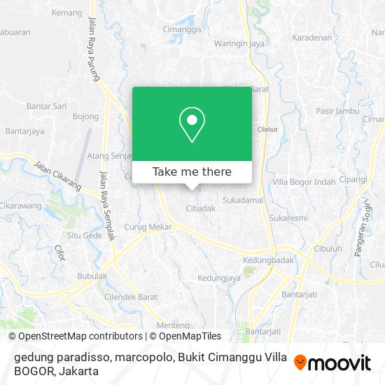 gedung paradisso, marcopolo, Bukit Cimanggu Villa BOGOR map