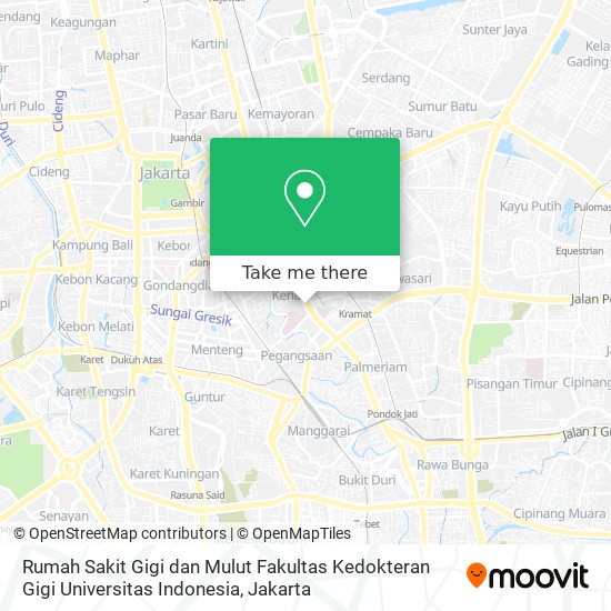 Rumah Sakit Gigi dan Mulut Fakultas Kedokteran Gigi Universitas Indonesia map