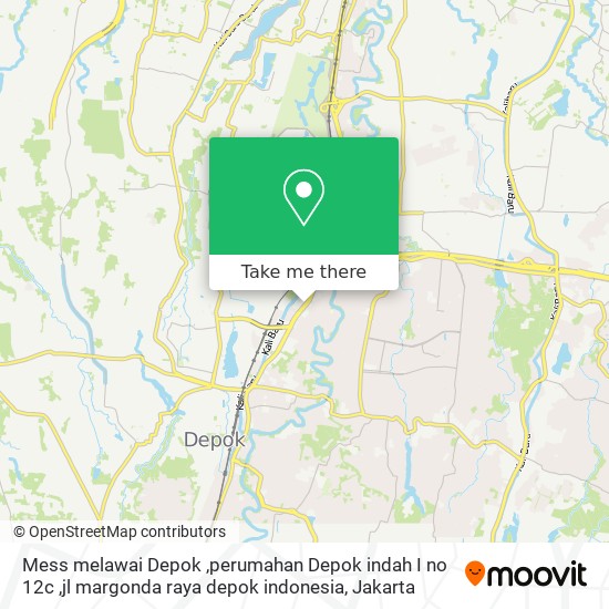 Mess melawai Depok ,perumahan Depok indah I no 12c ,jl margonda raya depok indonesia map