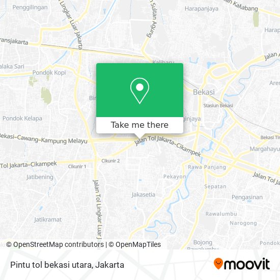 Pintu tol bekasi utara map