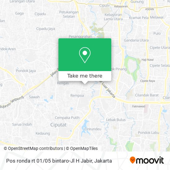 Pos ronda rt 01 / 05 bintaro-Jl H Jabir map