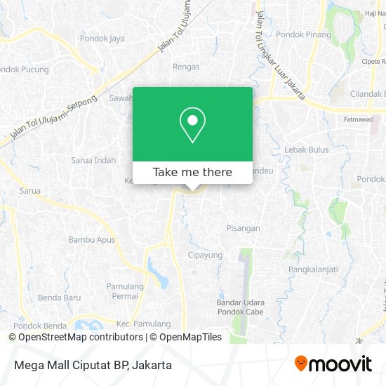 Mega Mall Ciputat BP map