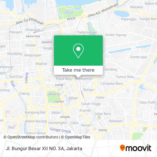 Jl. Bungur Besar XII NO. 3A map