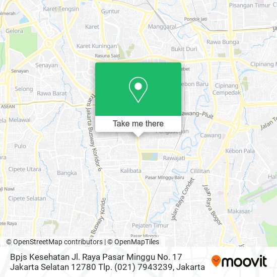 Bpjs Kesehatan Jl. Raya Pasar Minggu No. 17 Jakarta Selatan 12780 Tlp. (021) 7943239 map