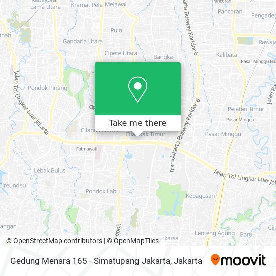 Gedung Menara 165 - Simatupang Jakarta map