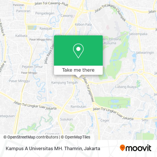 Kampus A Universitas MH. Thamrin map
