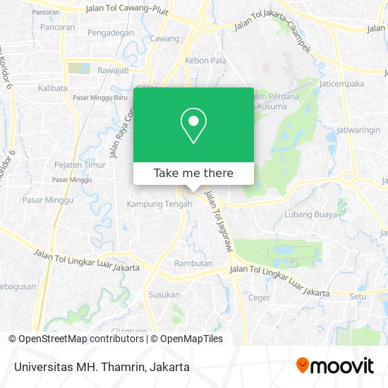 Universitas MH. Thamrin map