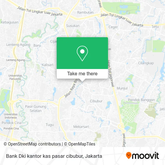 Bank Dki kantor kas pasar cibubur map