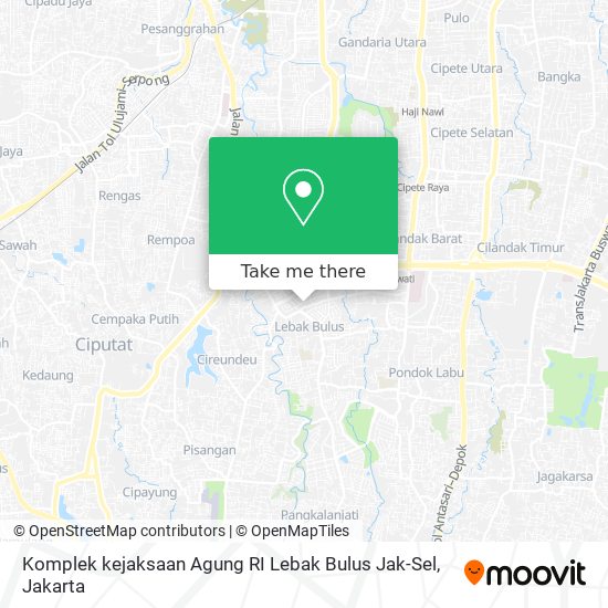 Komplek kejaksaan Agung RI Lebak Bulus Jak-Sel map