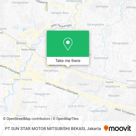 PT SUN STAR MOTOR MITSUBISHI BEKASI map