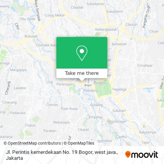 Jl. Perintis kemerdekaan No. 19 Bogor, west java. map