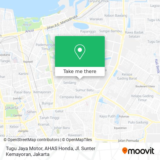 Tugu Jaya Motor, AHAS Honda, Jl. Sunter Kemayoran map