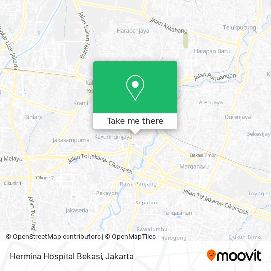 Hermina Hospital Bekasi map