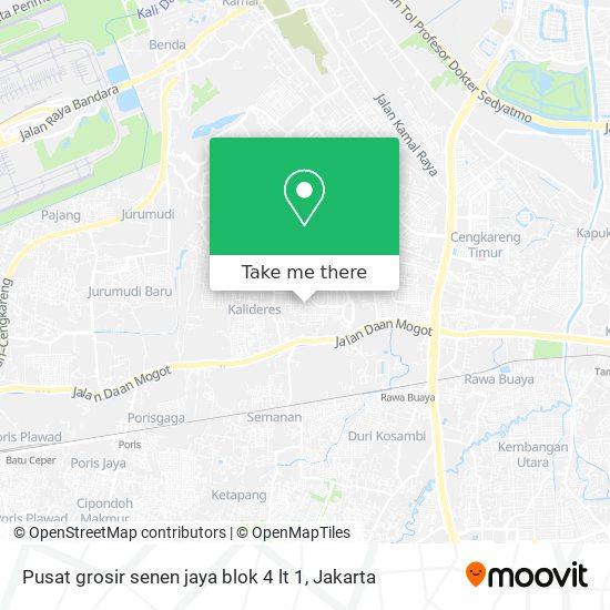 How to get to Pusat grosir senen jaya blok 4 lt 1 in Jakarta Barat by Bus  or Train?