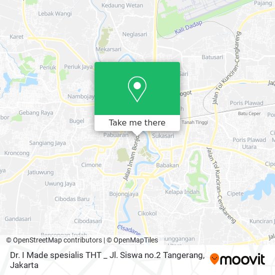 Dr. I Made spesialis THT _ Jl. Siswa no.2 Tangerang map
