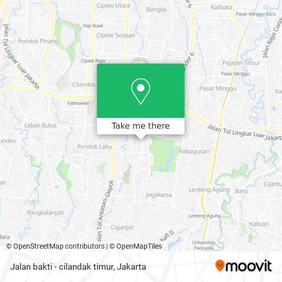 Jalan bakti - cilandak timur map