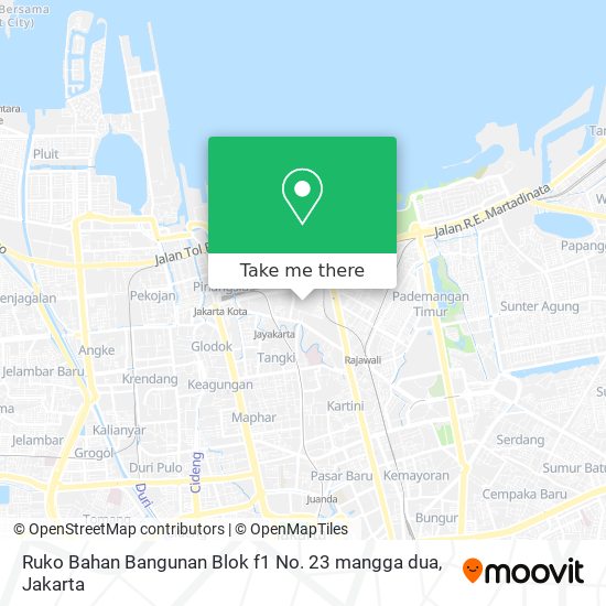 Ruko Bahan Bangunan Blok f1 No. 23 mangga dua map