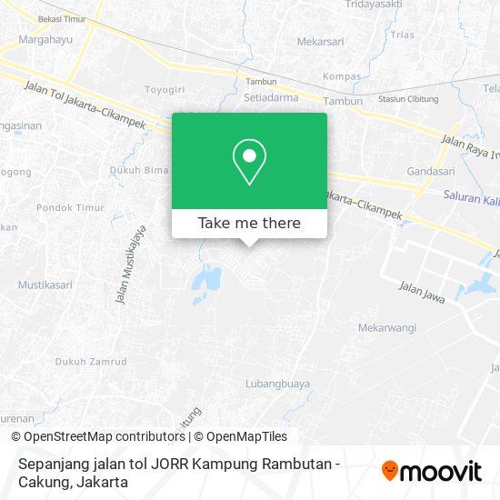 Sepanjang jalan tol JORR Kampung Rambutan - Cakung map