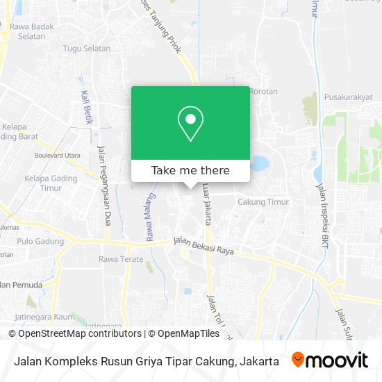 Jalan Kompleks Rusun Griya Tipar Cakung map