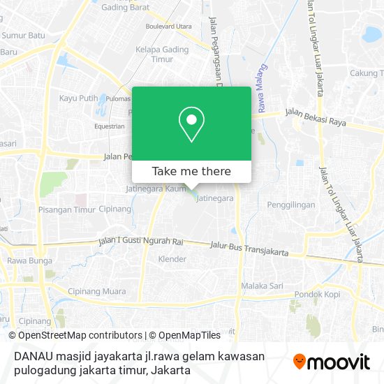DANAU masjid jayakarta jl.rawa gelam kawasan pulogadung jakarta timur map