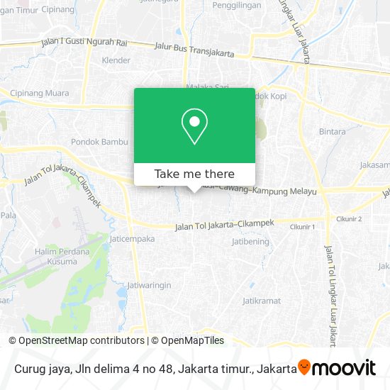 Curug jaya, Jln delima 4 no 48, Jakarta timur. map