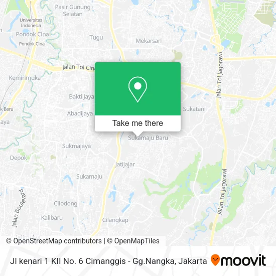 Jl kenari 1 KII No. 6 Cimanggis - Gg.Nangka map