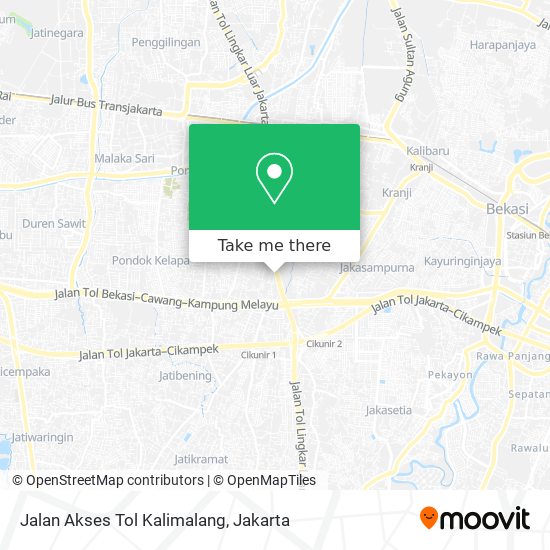 Jalan Akses Tol Kalimalang map