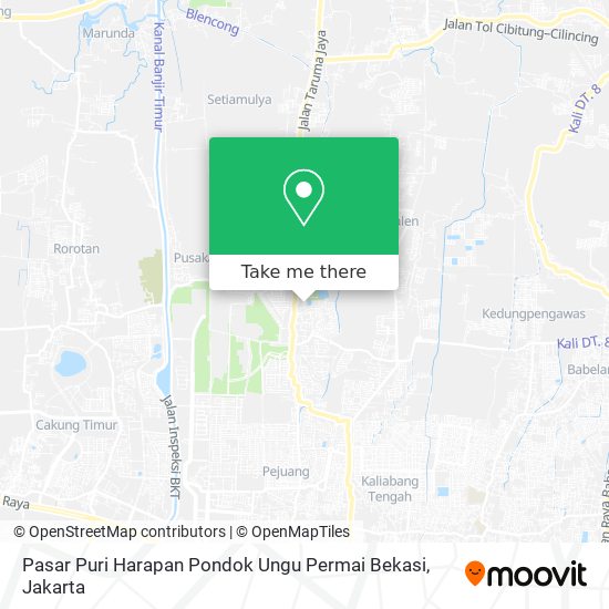 Pasar Puri Harapan Pondok Ungu Permai Bekasi map