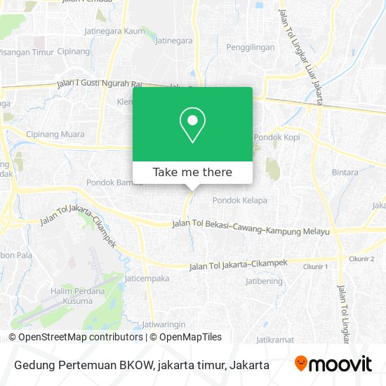 Gedung Pertemuan BKOW, jakarta timur map