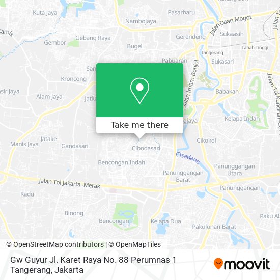 Gw Guyur Jl. Karet Raya No. 88 Perumnas 1 Tangerang map