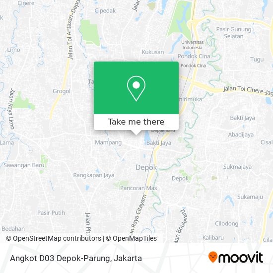Angkot D03 Depok-Parung map