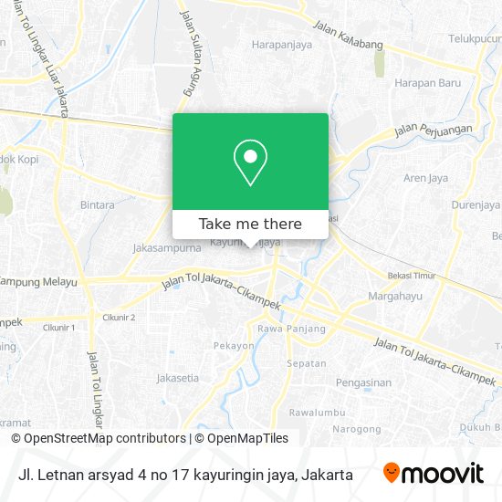 Jl. Letnan arsyad 4 no 17 kayuringin jaya map