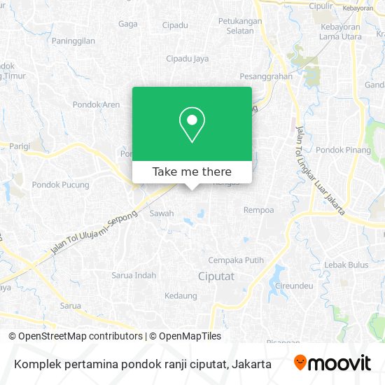 Komplek pertamina pondok ranji ciputat map