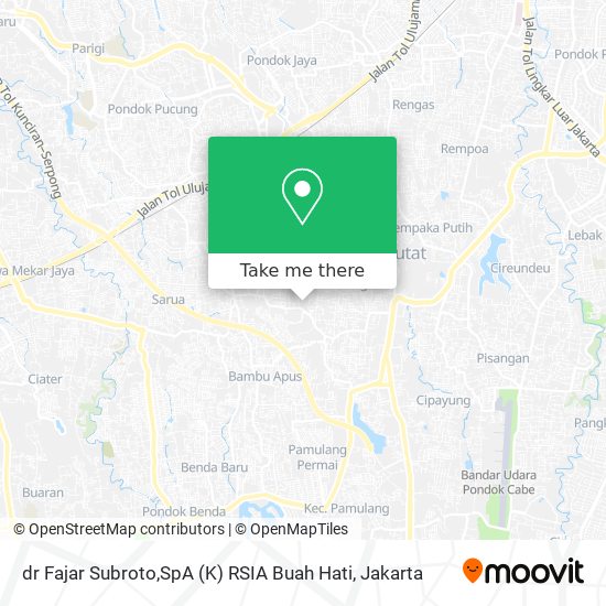 dr Fajar Subroto,SpA (K) RSIA Buah Hati map