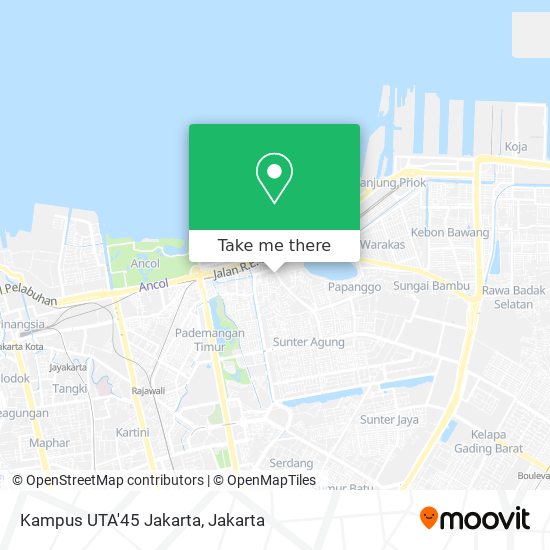 Kampus UTA'45 Jakarta map